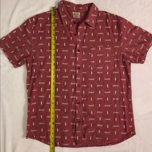 Mens Coca Cola Button Down Short Sleeves Shirt